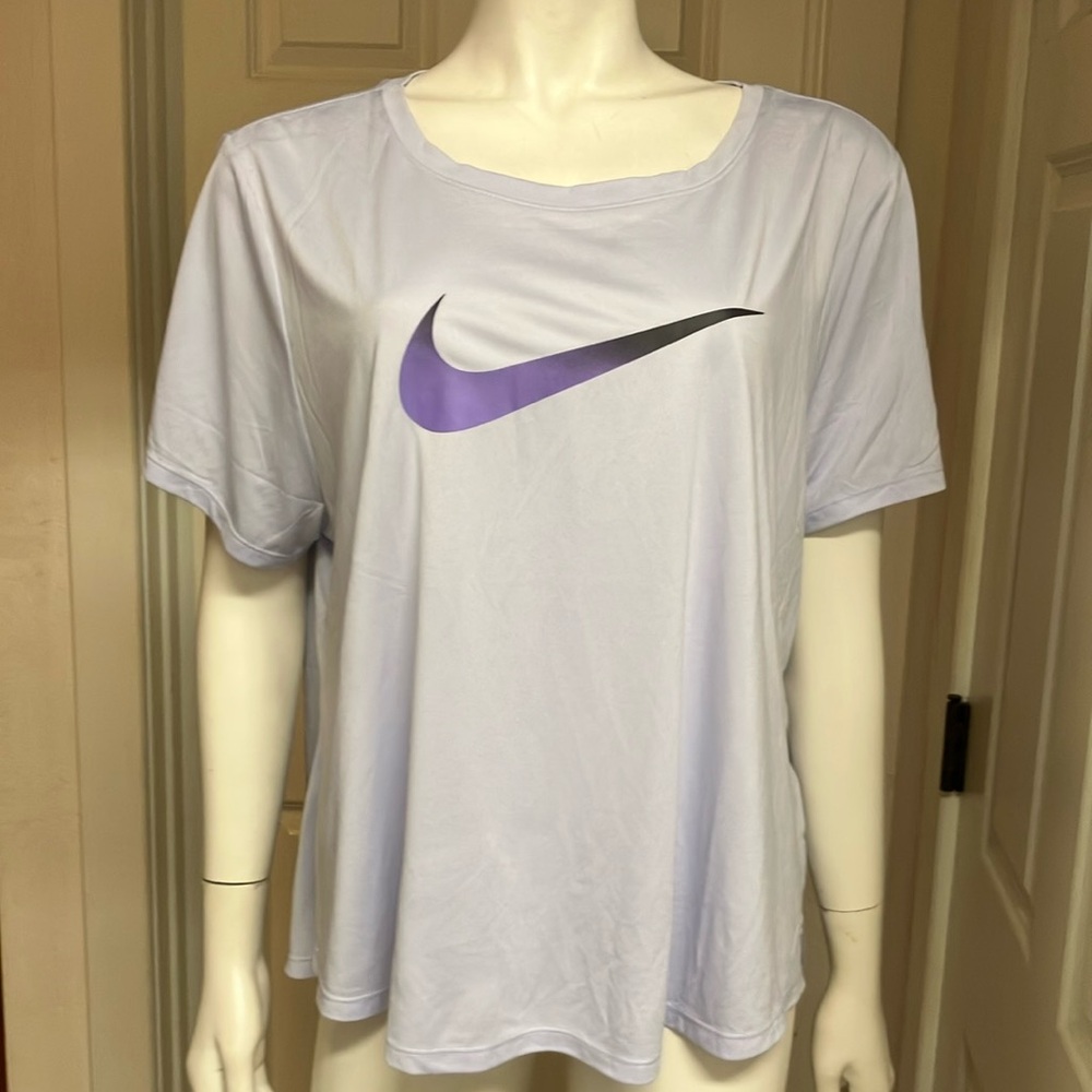 Nike Women's Short Sleeve Tee - Light Purple and Black